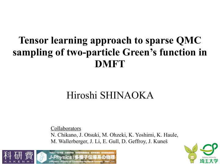 tensor learning approach to sparse qmc sampling of two