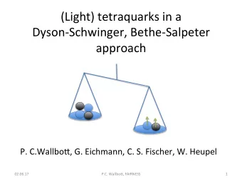 (Light) tetraquarks in a  Dyson-Schwinger, Bethe-Salpeter  approach  1  P. C.WallboA, G. Eichmann,