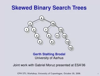 Skewed Binary Search Trees  6  2  10  1  3  7  12  4  8  11  13  5  9  14  15  Gerth Stlting