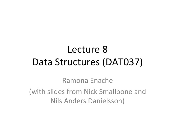lecture 8 data structures dat037