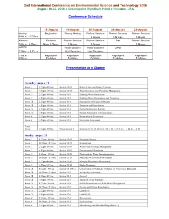 2nd International Conference on Environmental Science and Technology 2006 August 19-22, 2006