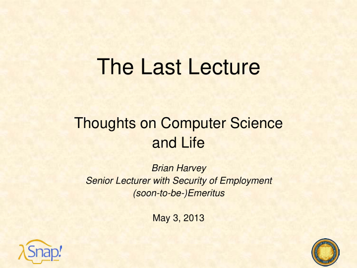 the last lecture