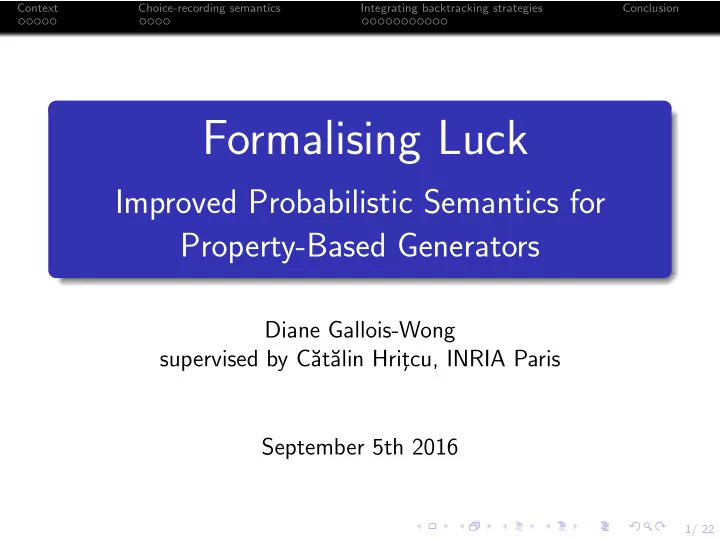 formalising luck