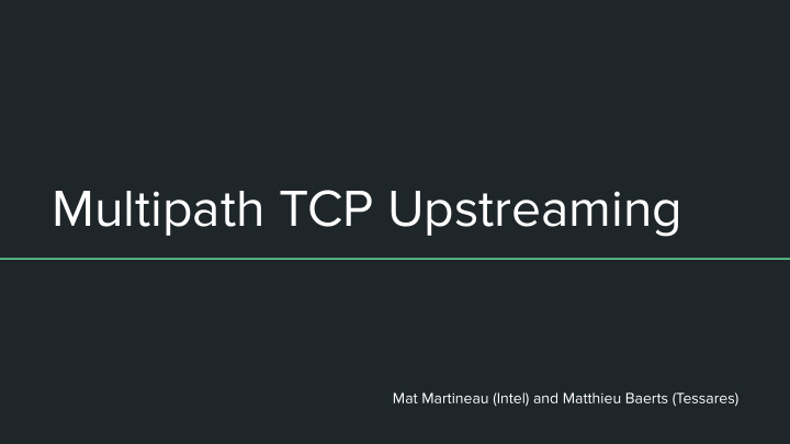 multipath tcp upstreaming