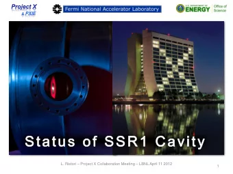 &amp; PXIE L. Ristori  Project X Collaboration Meeting  LBNL April 11 2012  1  Outline &amp;