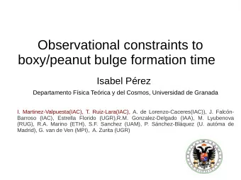 Observational constraints to  boxy/peanut bulge formation time  Isabel Prez  Departamento Fsica