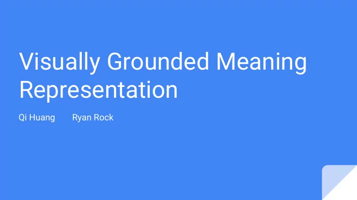 visually grounded meaning representation
