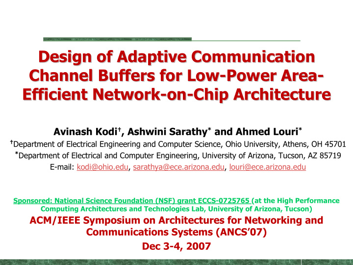 design of adaptive communication design of adaptive