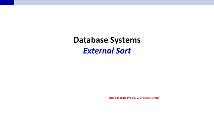 database systems external sort