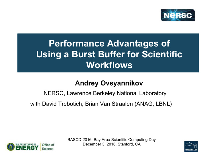 performance advantages of using a burst buffer for