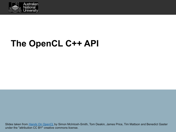 the opencl c api