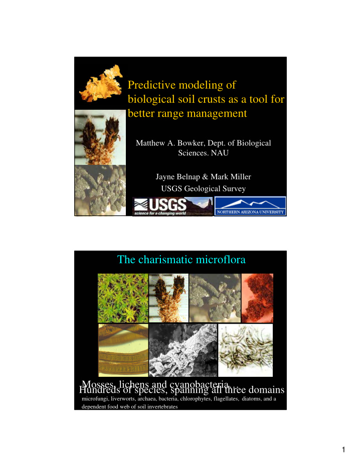 predictive modeling of biological soil crusts as a tool