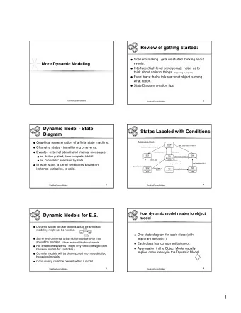 1  How to model concurrency within an object  Examples of Aggregation  (5.17)  Car  turn key to