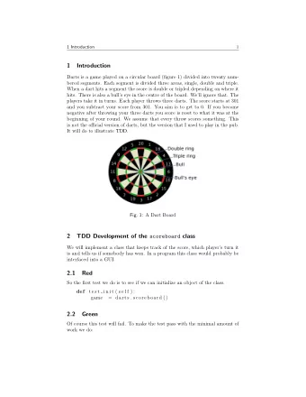 1  Introduction  Darts is a game played on a circular board (figure 1) divided into twenty num-