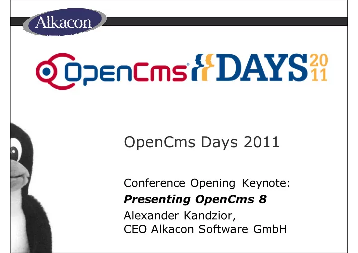 opencms days 2011
