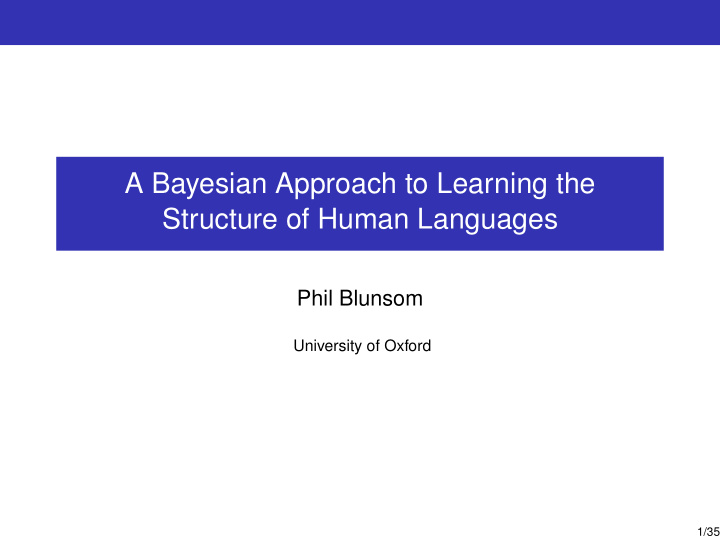 a bayesian approach to learning the structure of human