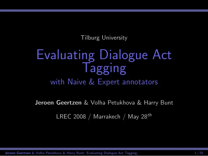 evaluating dialogue act tagging