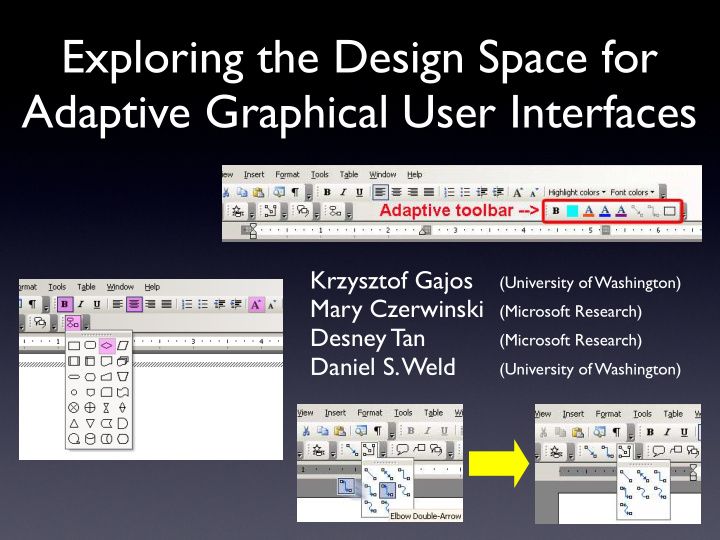 exploring the design space for adaptive graphical user
