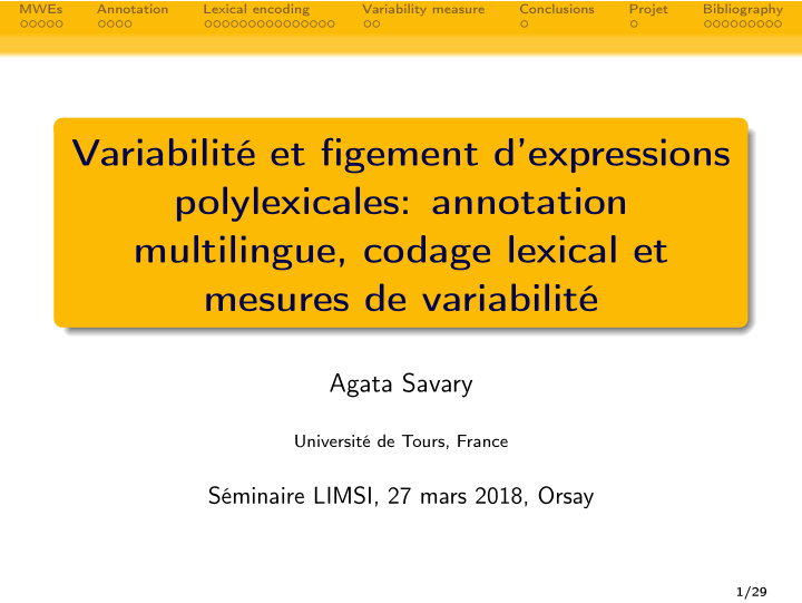 variabilit et figement d expressions polylexicales