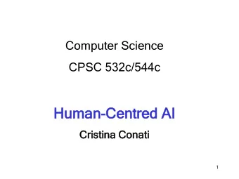 Human  an-Centr  Centred  ed AI  AI  Crist  stina C  na Conat  onati  1  Artificial  al I  Intel