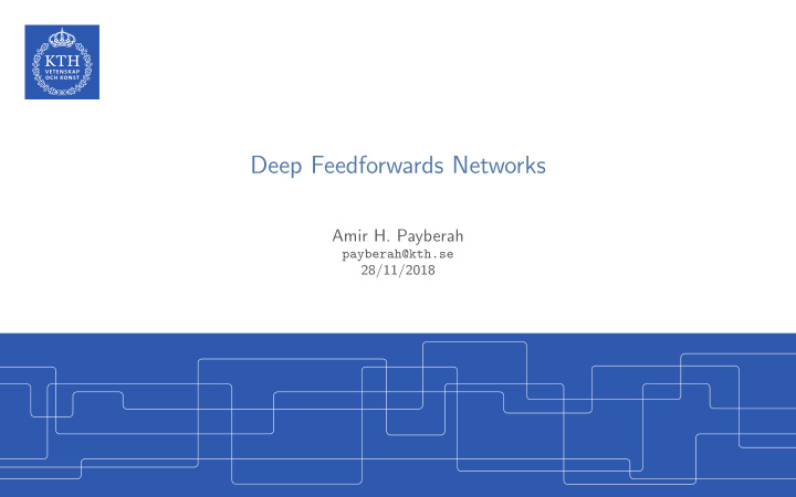deep feedforwards networks