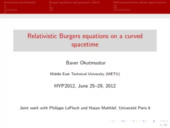 Relativistic Burgers equations on a curved  spacetime  Baver Okutmustur  Middle East Technical