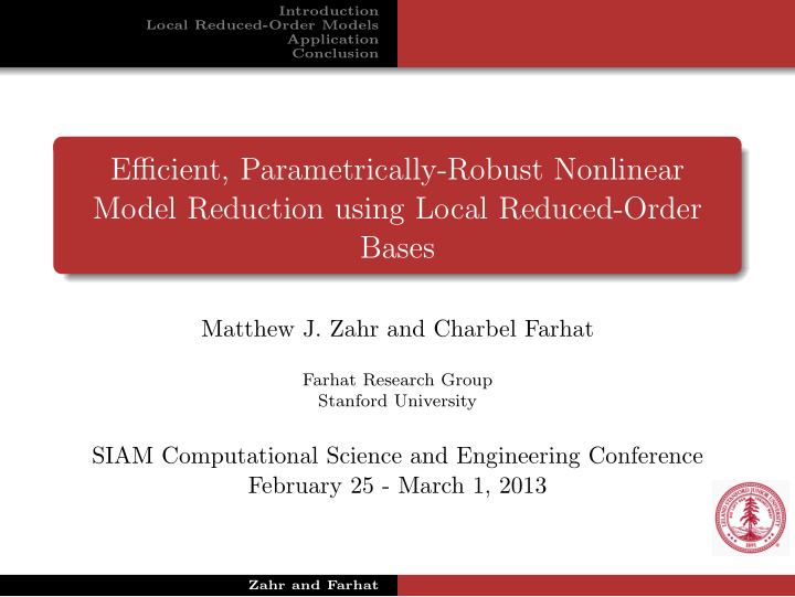 efficient parametrically robust nonlinear model reduction