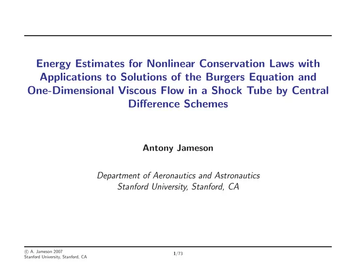 energy estimates for nonlinear conservation laws with