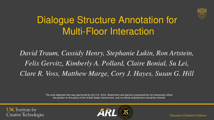 dialogue structure annotation for