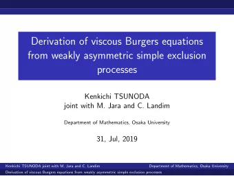 Derivation of viscous Burgers equations  from weakly asymmetric simple exclusion  processes