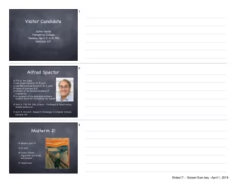 Visitor Candidate Jaime Davila Hampshire College Tuesday, April 2, 4:30 PM Kendade 107  2  Alfred
