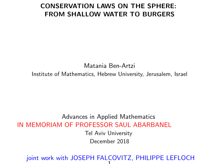 conservation laws on the sphere from shallow water to