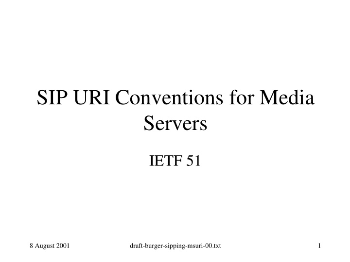 sip uri conventions for media servers