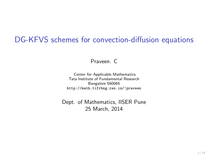 dg kfvs schemes for convection diffusion equations