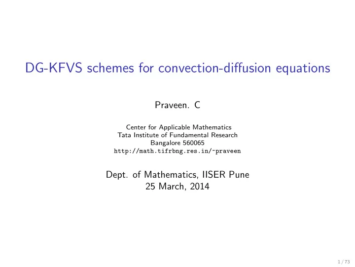 dg kfvs schemes for convection diffusion equations