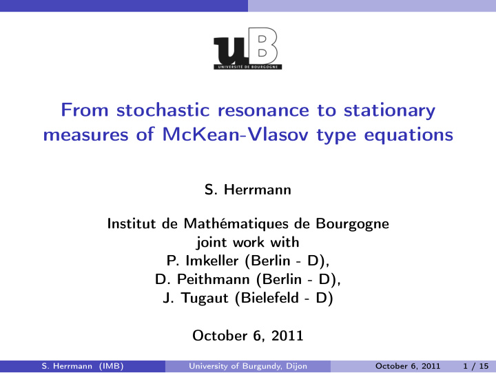 from stochastic resonance to stationary measures of