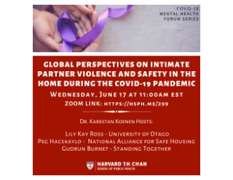 Safe Housing Practices during  COVID  Up  Updated  ated 6/  6/17/  17/20  20  Presente  ter  Pe