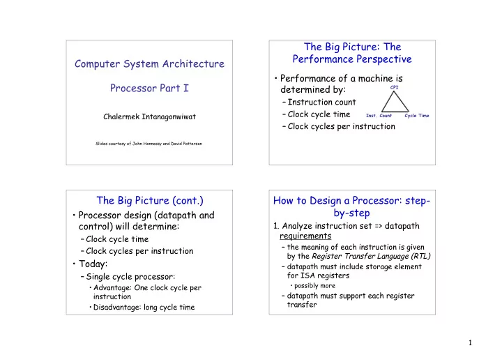 the big picture the performance perspective computer