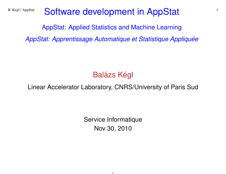 software development in appstat