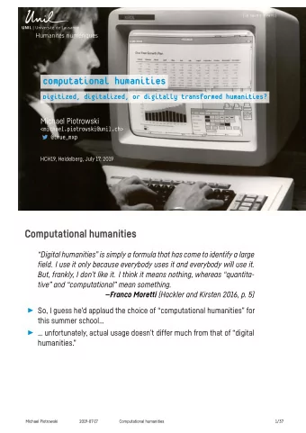 Computational humanities  Computational humanities  2019-07-17  Michael Piotrowski  humanities.