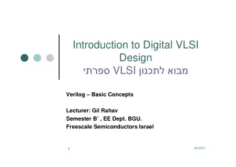 Introduction to Digital VLSI  Design VLSI     Verilog