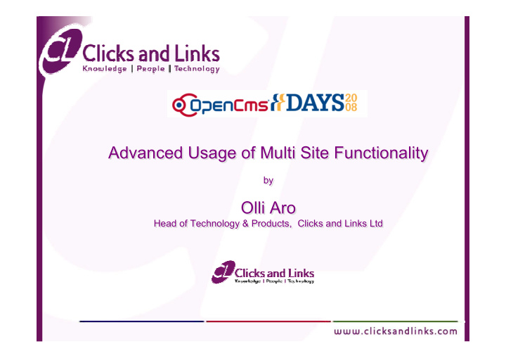 advanced usage of multi site functionality advanced usage