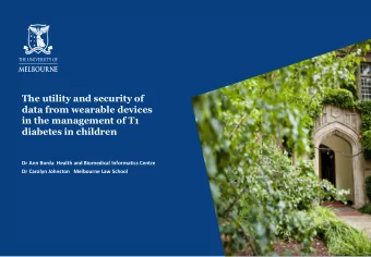 in the management of T1  diabetes in children  Dr Ann Borda Health and Biomedical Informatics