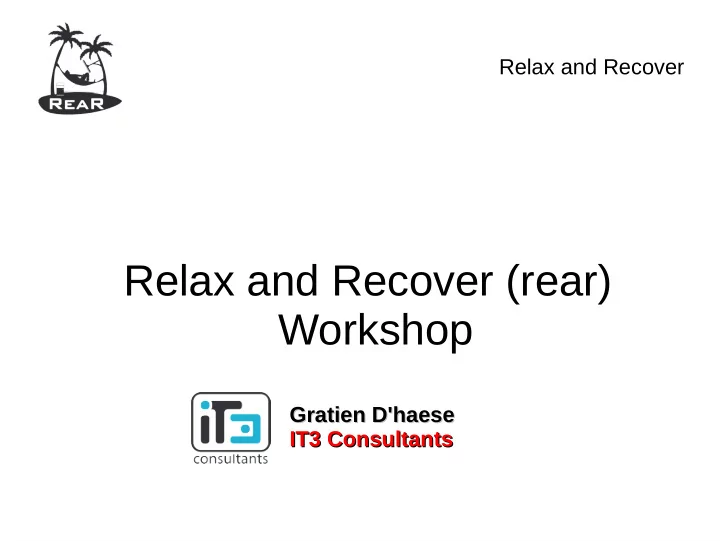 relax and recover rear workshop