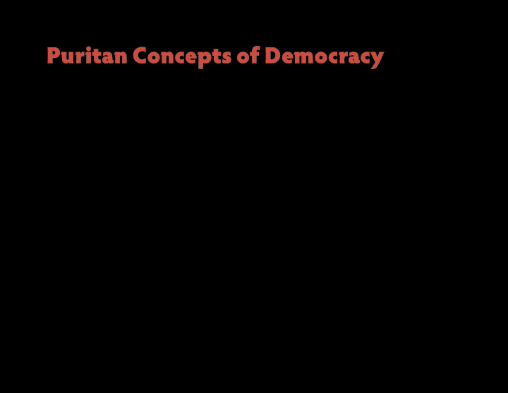 puritan concepts of democracy