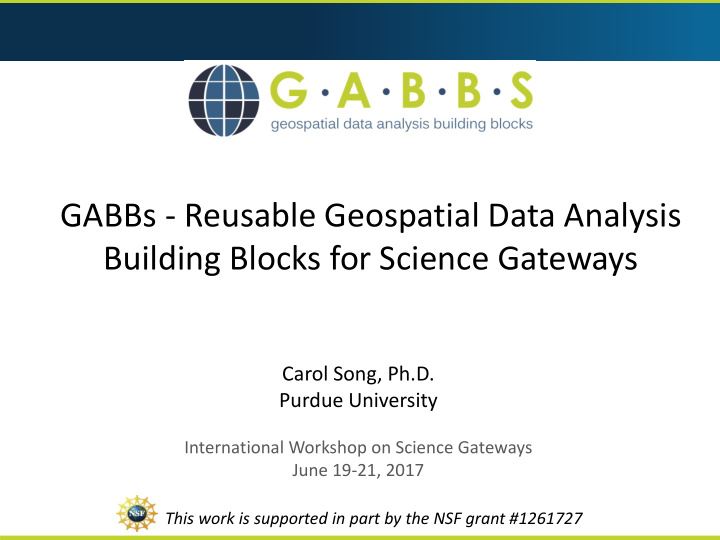 building blocks for science gateways