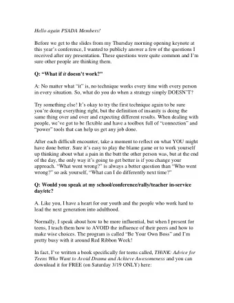 Hello again PSADA Members!  Before we get to the slides from my Thursday morning opening keynote at