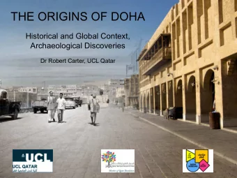 THE ORIGINS OF  DOHA AND QATAR NPRP grant  no.  5-421-6-010  from