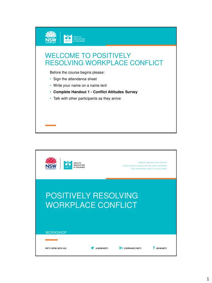 positively resolving workplace conflict
