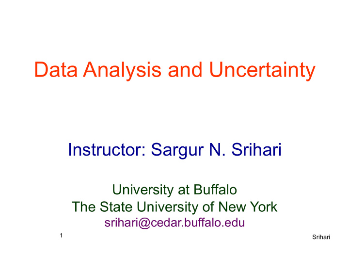 data analysis and uncertainty